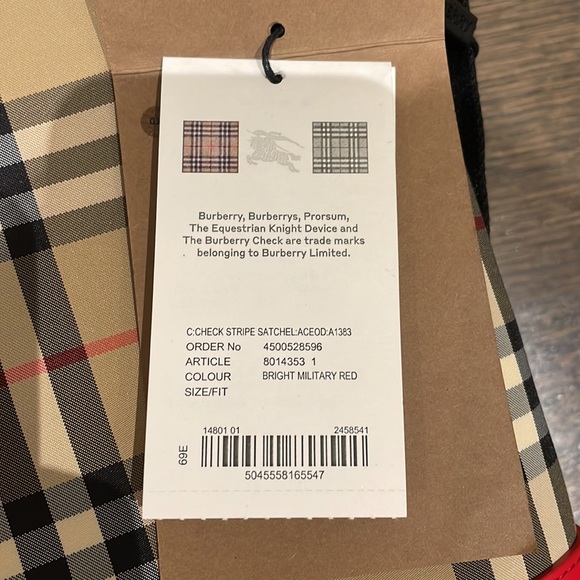 Burberry Check Stripe Kids Satchel - Picture 5 of 5